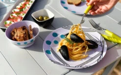 Berger Dots Melamine Tableware Set 16 Pcs. Blue -Outdoor Camping 260273 1859640