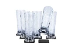 Silwy Beer Magnetic Plastic Glasses Incl. Metallic Gel Coasters 6 Pieces -Outdoor Camping 445184 3127223