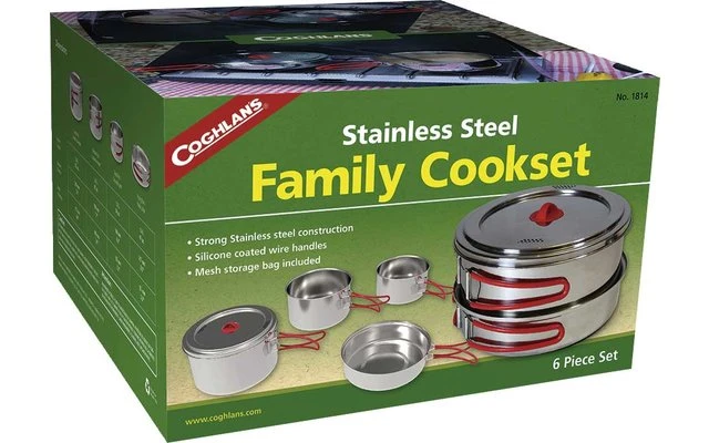 Coghlans Family Cooking Set 6 Pieces Stainless Steel 2 Coghlans Family Cooking Set 6 Pieces Stainless Steel - Image 2