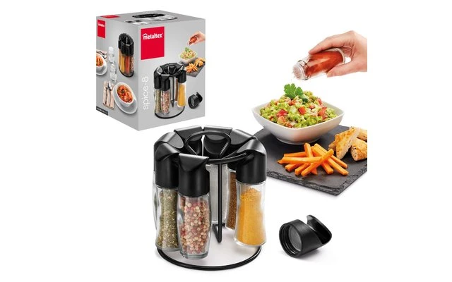 Metaltex Spice-8 Spice Rack Black 1 Metaltex Spice-8 Spice Rack Black