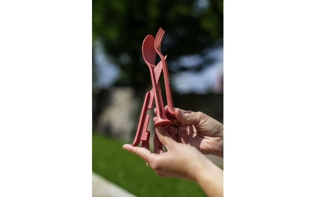 Koziol Klikk Pocket Cutlery Set 3 Pieces Nature Coral 1 Koziol Klikk Pocket Cutlery Set 3 Pieces Nature Coral