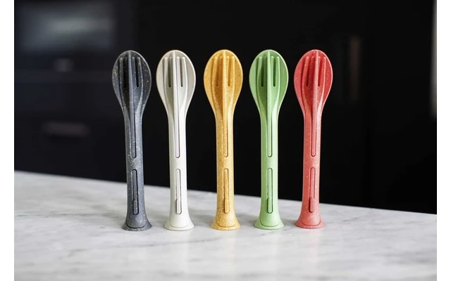 Koziol Klikk Pocket Cutlery Set 3 Pieces Nature Coral 3 Koziol Klikk Pocket Cutlery Set 3 Pieces Nature Coral - Image 3