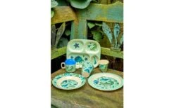 Rice Melamine Children's Mug Small With Dinosaurs Green 200 Ml