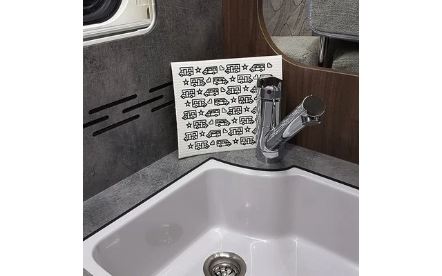 Pufz Swedish Tea Towel Caravan Retro Gray 5 Pufz Swedish Tea Towel Caravan Retro Gray - Image 5