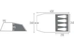 Tambu Suti TC 4 Person Family Tunnel Tent Navy Blue