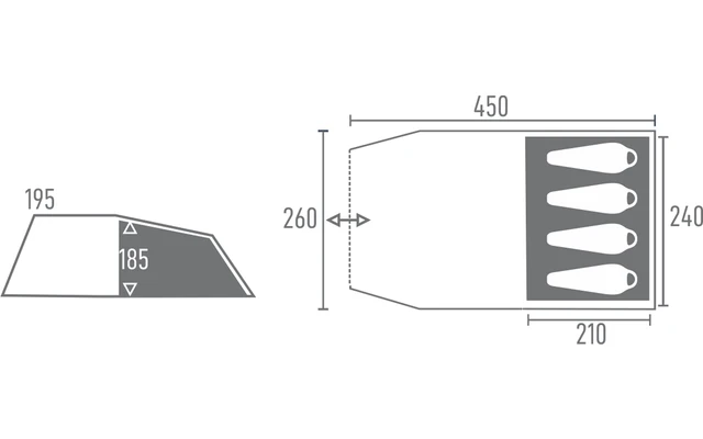 Tambu Suti TC 4 Person Family Tunnel Tent Navy Blue 1 Tambu Suti TC 4 Person Family Tunnel Tent Navy Blue