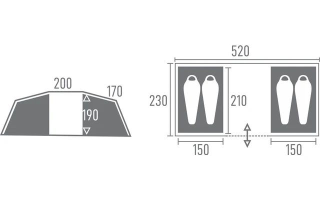 Tambu Bara Vis à Vis 4 Person Family Tent Navy Blue 1 Tambu Bara Vis à Vis 4 Person Family Tent Navy Blue