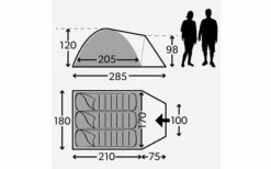 Kampa Brighton 3 Dome Tent Grey