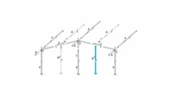 Brand Additional Poles For Awnings And Tents Hurricane Support With Clamp And Foot Steel 25 Mm Length 165 - 260 Cm