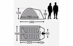 Kampa Brighton 2 Dome Tent Grey