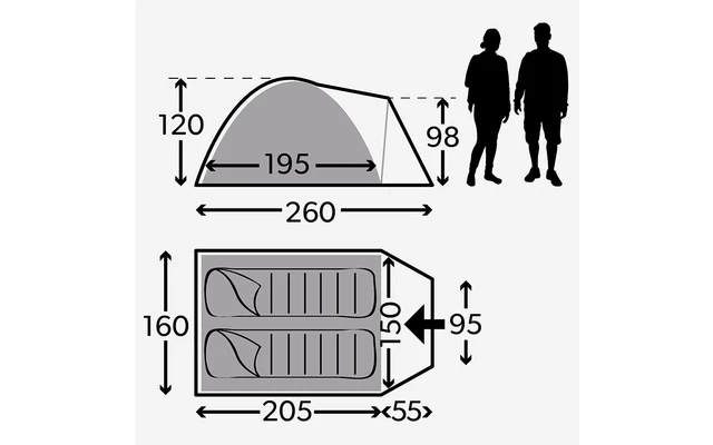 Kampa Brighton 2 Dome Tent Grey 1 Kampa Brighton 2 Dome Tent Grey