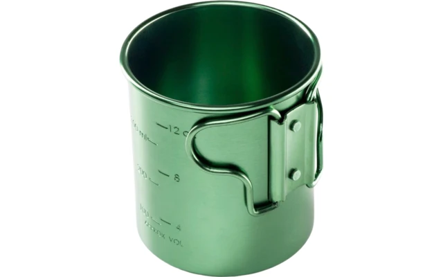 GSI Bugaboo Aluminum Cup With Folding Handles And Measuring Scale 415 Ml Orange 2 GSI Bugaboo Aluminum Cup With Folding Handles And Measuring Scale 415 Ml Orange - Image 2