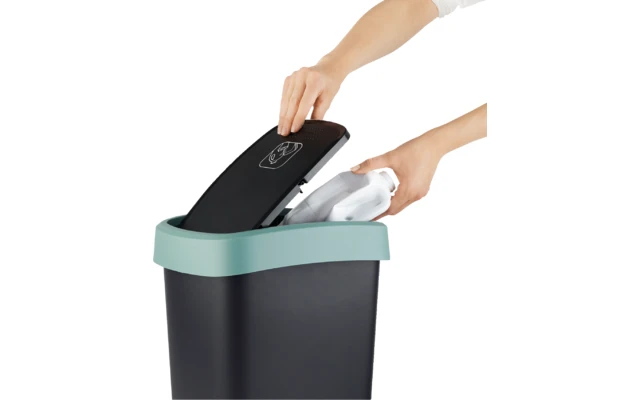 Rotho Twist Waste Garbage Can With Swing And Hinged Lid 25 Liters Mistletoe Green 5 Rotho Twist Waste Garbage Can With Swing And Hinged Lid 25 Liters Mistletoe Green - Image 5