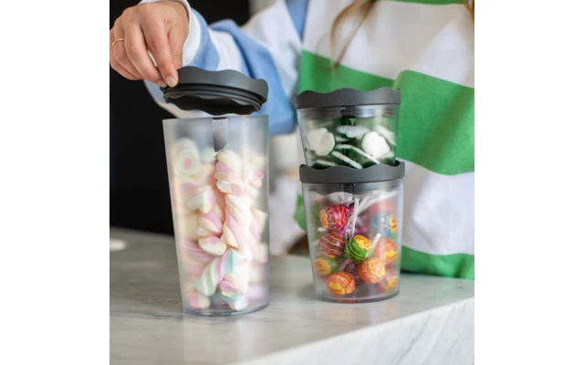 Koziol Prince Oslo Storage Jar Set 3 Pieces Nature Ash Grey 1 Koziol Prince Oslo Storage Jar Set 3 Pieces Nature Ash Grey