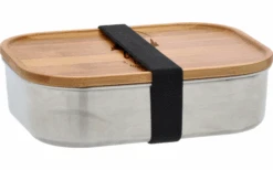 Berger Stainless Steel Can With Bamboo Lid And Rubber Band 800 Ml