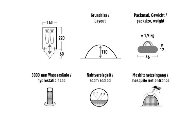 High Peak Kingfisher 2 Lightweight Dome Tent 220 X 140 Cm 4 High Peak Kingfisher 2 Lightweight Dome Tent 220 X 140 Cm - Image 4
